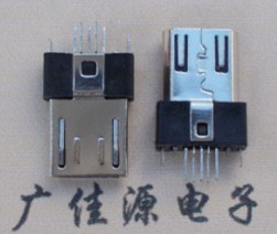 micro usb公頭5p立式/夾板1.0mm板端