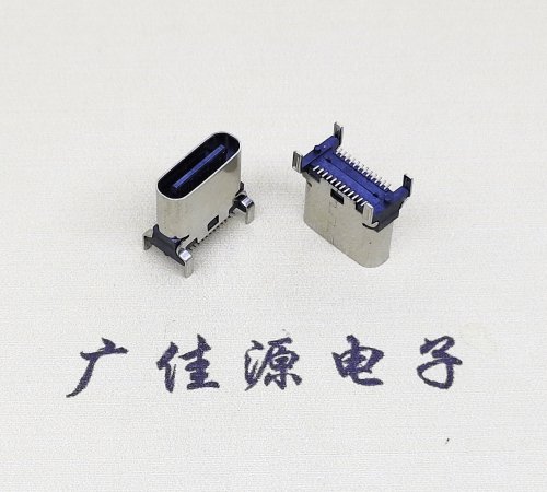 TYPE-C24P立貼母座.黃銅/高導(dǎo)銅材質(zhì).大電流5A功能連接器接口